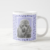 Grande Tasse Poodé Jouet miniature Argent gris bleu Chien Art (Droite)