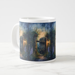 Grande Tasse Porte de jardin enchanté sous un ciel de lucioles
