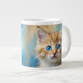 Grande Tasse Portrait de chat adorable (Devant droit)