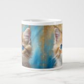 Grande Tasse Portrait de chat adorable (Devant)