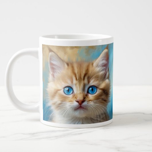 Grande Tasse Portrait de chat adorable (Gauche)