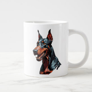 Grande Tasse Portrait de Doberman féroce Cadeau de chien agress