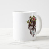 Grande Tasse Portrait de Wolf de style Boho (Devant droit)