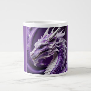 Grande Tasse Portrait D'Imaginaire D'Un Dragon Violet Et Blanc
