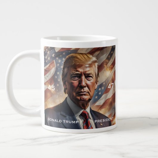 Grande Tasse Portrait du président Donald Trump (Gauche)