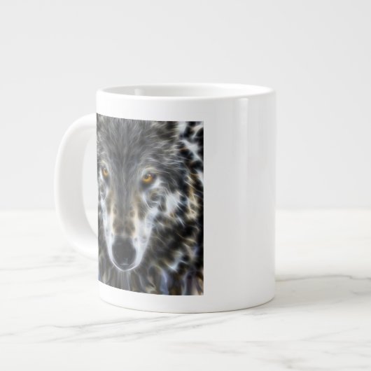 Grande Tasse Portrait graphique inspirant Wolf (Devant gauche)