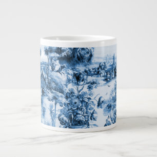 Grande Tasse Portugais bleu tuiles romantique scène motif