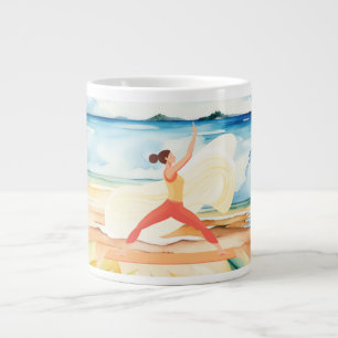 Grande Tasse Position de yoga sur la plage