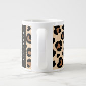 Grande Tasse Poster de animal, Léopard Brown, Coeurs, Votre Nom (Dos)