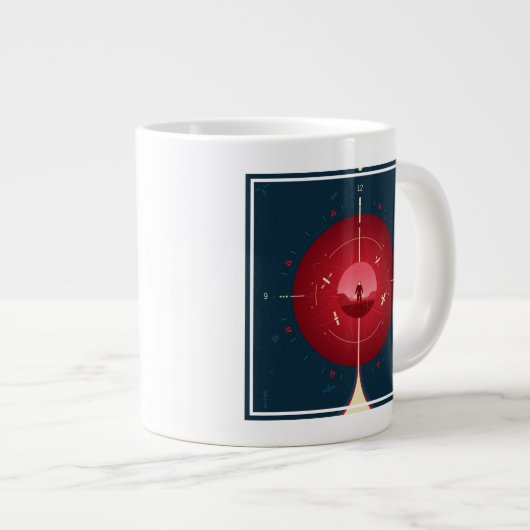 Grande Tasse Poster de l'horloge atomique Deep Space, version r (Devant droit)