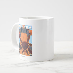 Grande Tasse Poster des Vintage voyage de King Crab et Fishman