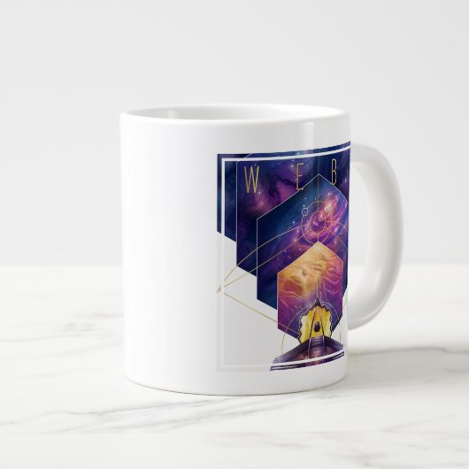 Grande Tasse Poster du télescope spatial James Webb. (Devant droit)
