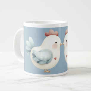 Grande Tasse Poulet Cottagecore Pastel