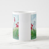 Grande Tasse Poulet d'aquarelle rustique (Devant)