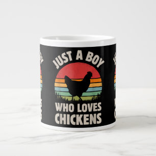 Grande Tasse Poulet Juste Un Garçon Qui Aime Rétro Animal De Fe