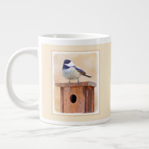 Grande Tasse Poulet sur la peinture d'oiseaux Art original