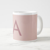 Grande Tasse Poussière d'or rose Monogramme moderne Lettre init (Devant droit)