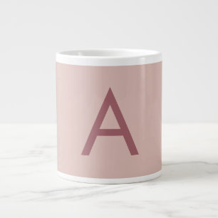 Grande Tasse Poussière d'or rose Monogramme moderne Lettre init