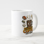 Grande Tasse Powered by Coffee and Chaos – Funny Retro Teacher (Devant droit)