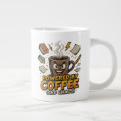 Grande Tasse Powered by Coffee and Chaos – Funny Retro Teacher (Droite)