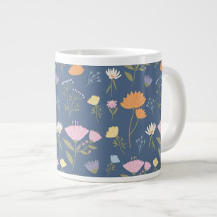 Grande Tasse Prairie colorée sur fond bleu