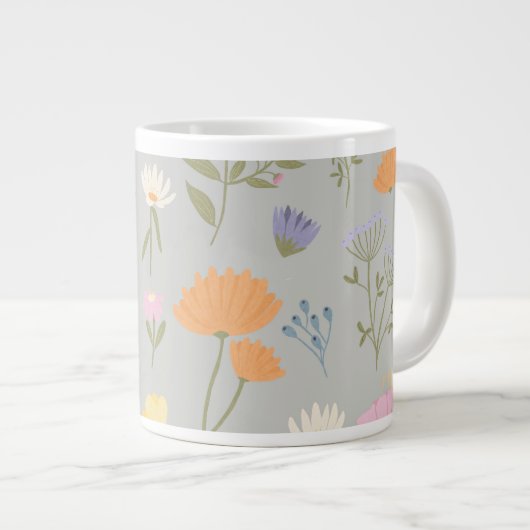 Grande Tasse Prairie colorée sur gris (Devant droit)