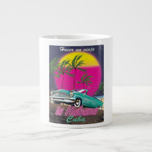 Grande Tasse Prenez un voyage à Cuba reto affiche 1985