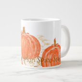 Grande Tasse Prêt pour le Citrouille d'aquarelle de saison des  (Devant droit)