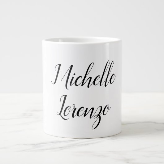 Grande Tasse Professionnel Moderne Simple Noir & Blanc (Devant)