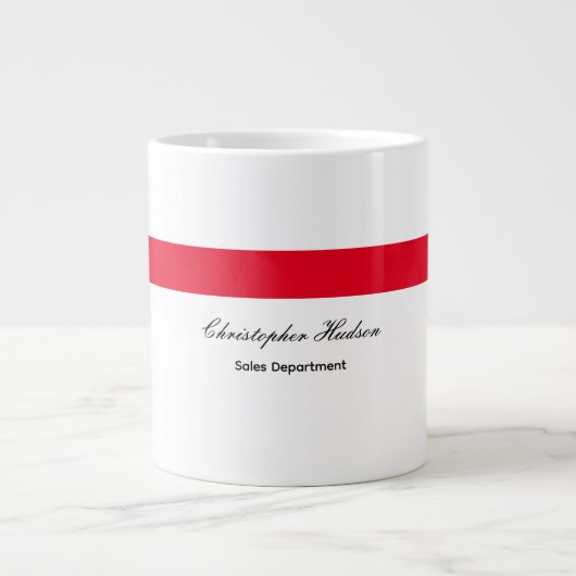 Grande Tasse Professionnel Simple Rouge Blanc (Devant)