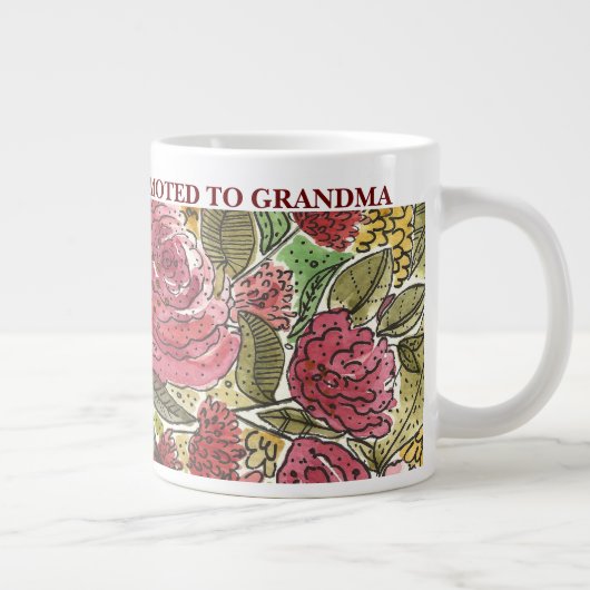 Grande Tasse Promu aux Grandma Fleurs roses (Droite)