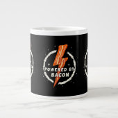 Grande Tasse Propulsé par Bacon Funny Retro Fodie esthétique (Devant)