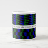 Grande Tasse Proverbe Africain Grunge Bleu Vert Kente SK11 (Devant)