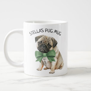 Grande Tasse Pug Mignon Personnalisé