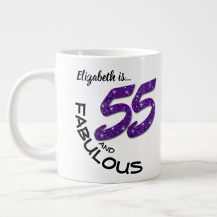 Grande Tasse Purple Faux Parties scintillant Fabulous Anniversa