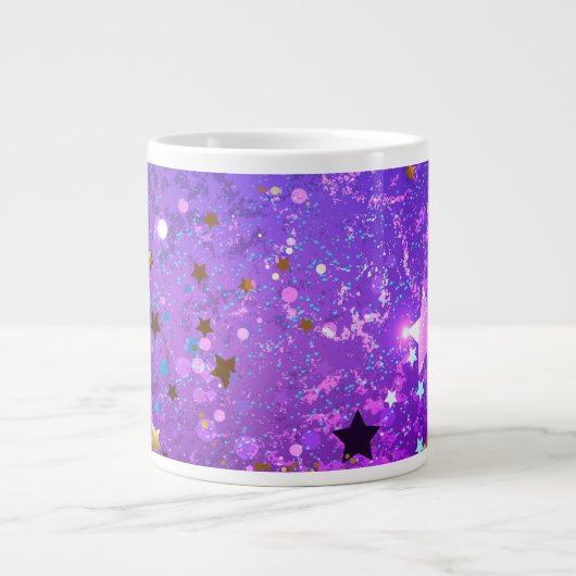 Grande Tasse Purple foil background with Stars (Devant)