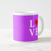 Grande Tasse Purple LOVE Heart Élégant élégant (Devant droit)