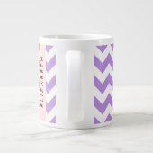 Grande Tasse Purple Zigzag, Purple Chevron, Votre Nom (Dos)