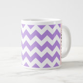 Grande Tasse Purple Zigzag, Purple Chevron, Votre Nom (Devant droit)