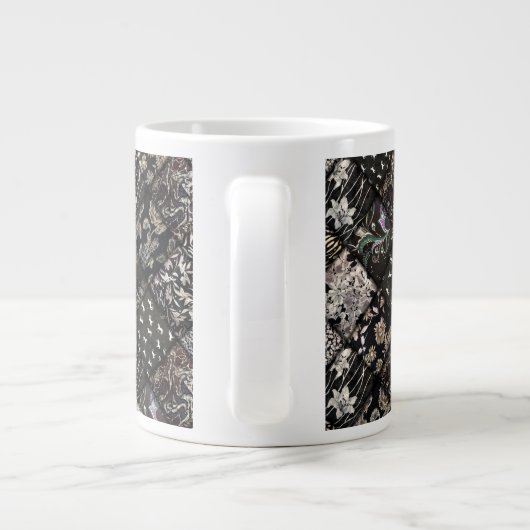 Grande Tasse Quilage en Patchwork noir et blanc (Dos)