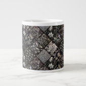 Grande Tasse Quilage en Patchwork noir et blanc (Devant)