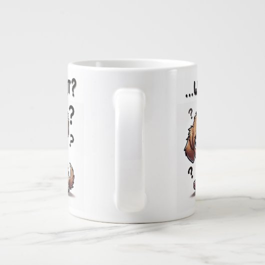 Grande Tasse "...quoi ?" Adorable Confused Cartoon Puppy (Dos)