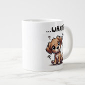 Grande Tasse "...quoi ?" Adorable Confused Cartoon Puppy (Devant droit)