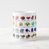 Grande Tasse Rainbow Gems Crystal Collection Chart Guide 20oz (Devant)