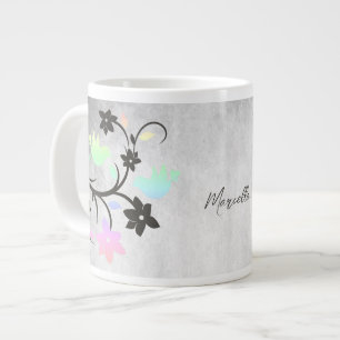 Grande Tasse Rainbow Pastel Lovebirds Personnalisé