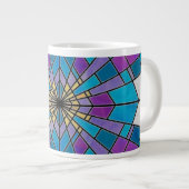 Grande Tasse Rayon en verre de teint bleu et violet (Devant droit)