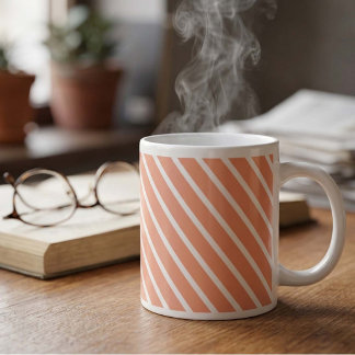 Grande Tasse Rayure en cascade de pêche de couleur personnalisé