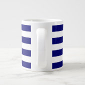 Grande Tasse Rayures bleues et blanches nautiques (Dos)