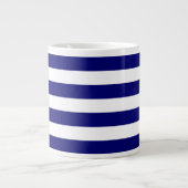 Grande Tasse Rayures bleues et blanches nautiques (Devant)