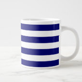 Grande Tasse Rayures bleues et blanches nautiques (Droite)